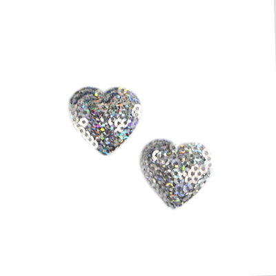 APPLIQUE SEQUIN MINI HEARTS 2.5 X 2.5CM